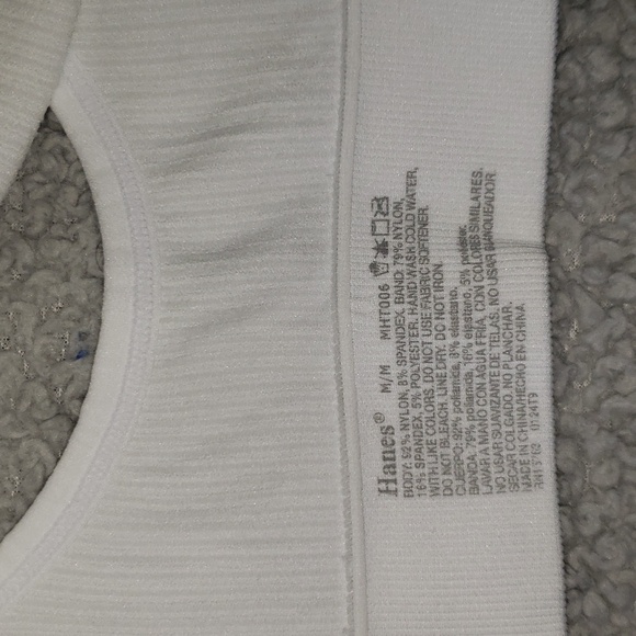 Hanes Logo Band Ribbed Scooped Lounge Bralette - Picture 3 of 6
